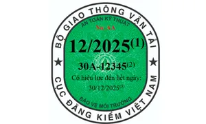 Ba màu tem kiểm định ôtô áp dụng từ năm 2025